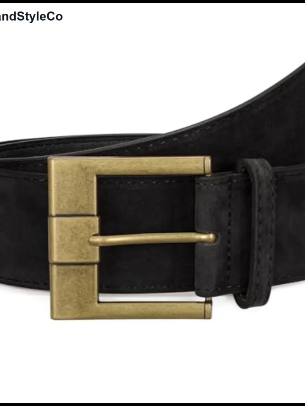 Women Wide Suede Belt with Brass Buckle Chunky Waist Belt for Dresses